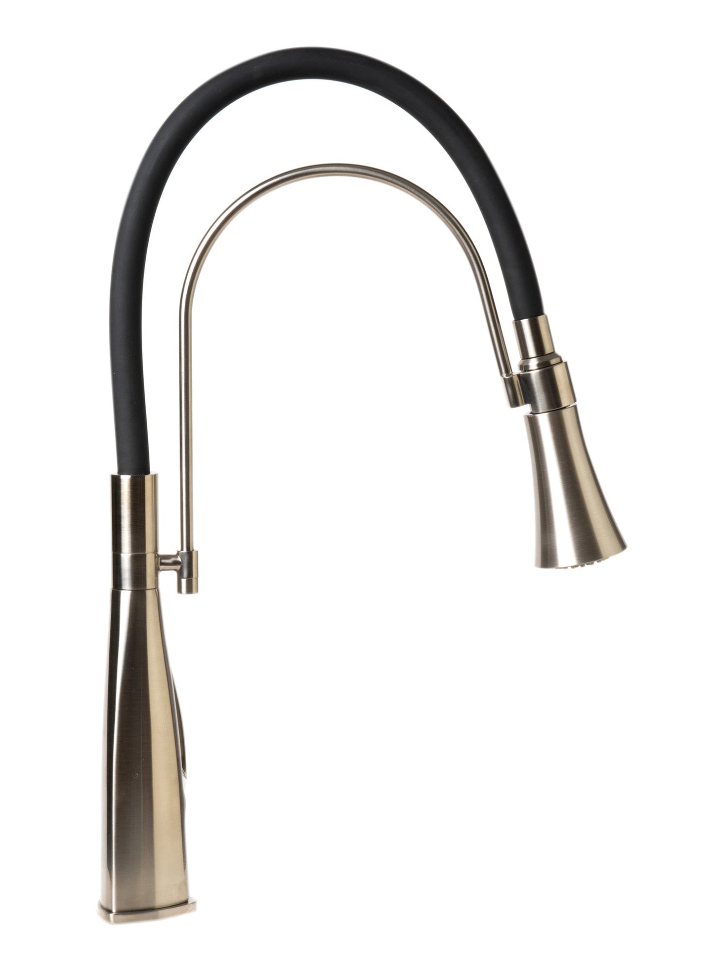 Alfi Brand Brushed Nickel Kitchen Faucet with Black Rubber Stem