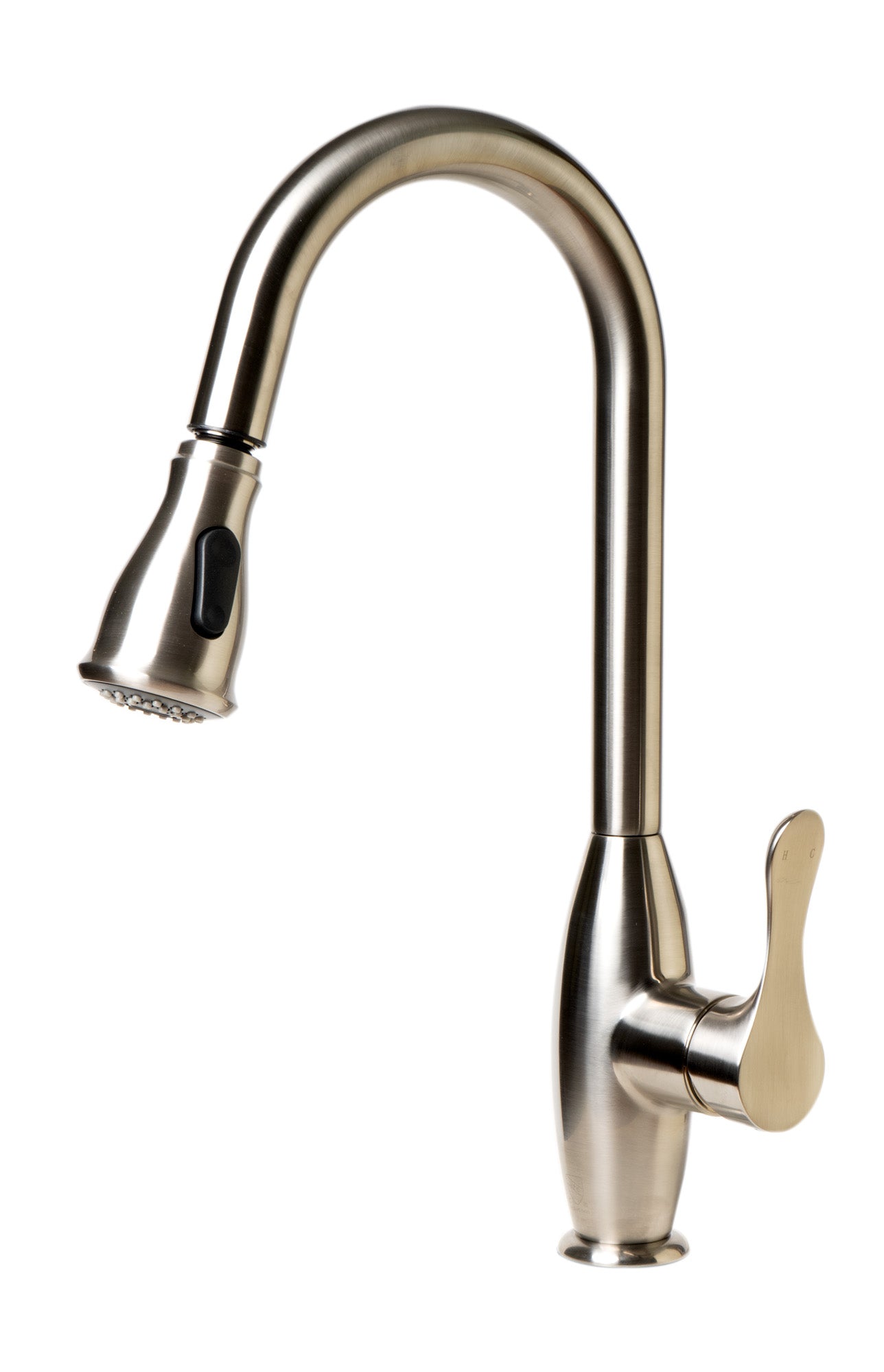 Alfi Brand Brushed Nickel Traditional Gooseneck Pull Down Kitchen Faucet