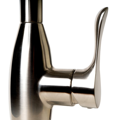 Alfi Brand Brushed Nickel Traditional Gooseneck Pull Down Kitchen Faucet