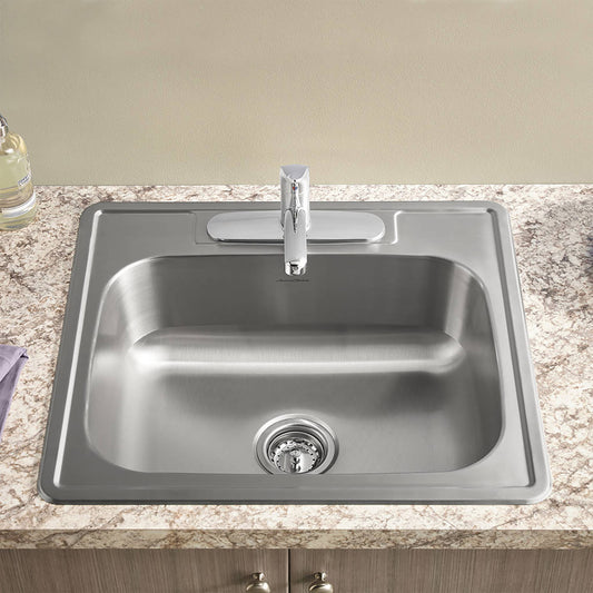 American Standard Colony® 25 x 22-Inch Stainless Steel 3-Hole Top Mount Single-Bowl ADA Kitchen Sink - 22SB.6252283S