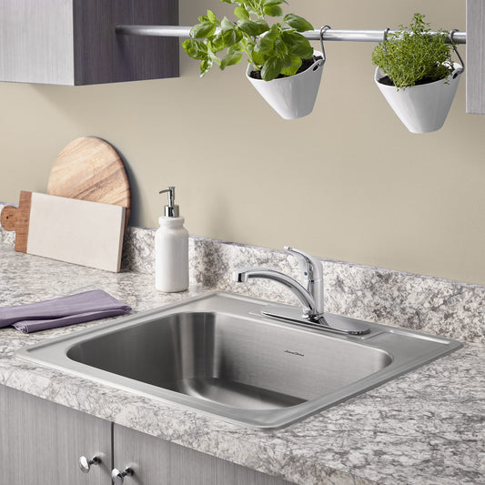 American Standard Colony® 25 x 22-Inch Stainless Steel 3-Hole Topmount Single-Bowl Kitchen Sink - 20SB.8252283S