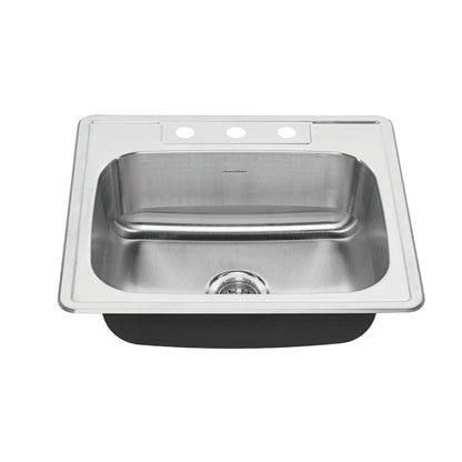 American Standard Colony® 25 x 22-Inch Stainless Steel 3-Hole Topmount Single-Bowl Kitchen Sink - 20SB.8252283S