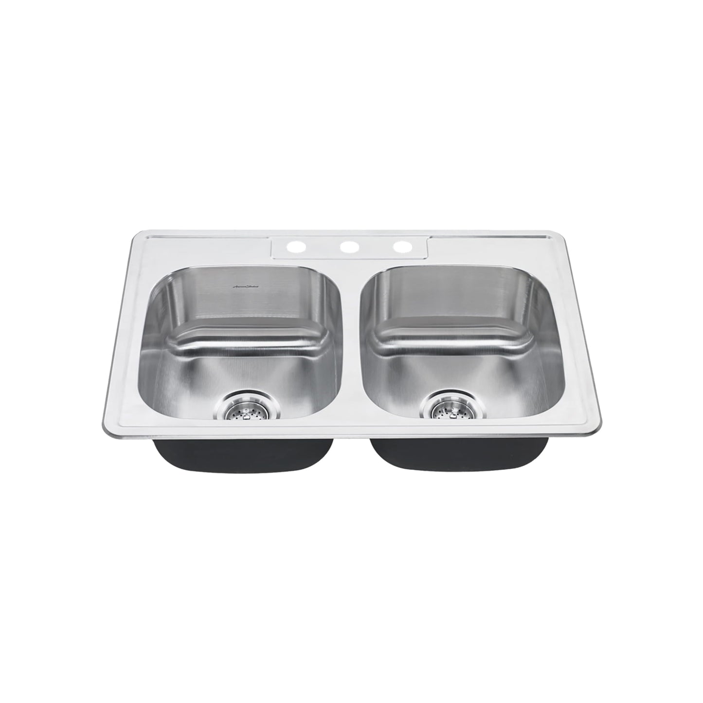 American Standard Colony® 33 x 22-Inch Stainless Steel 3-Hole Top Mount Double-Bowl ADA Kitchen Sink - 22DB.6332283S