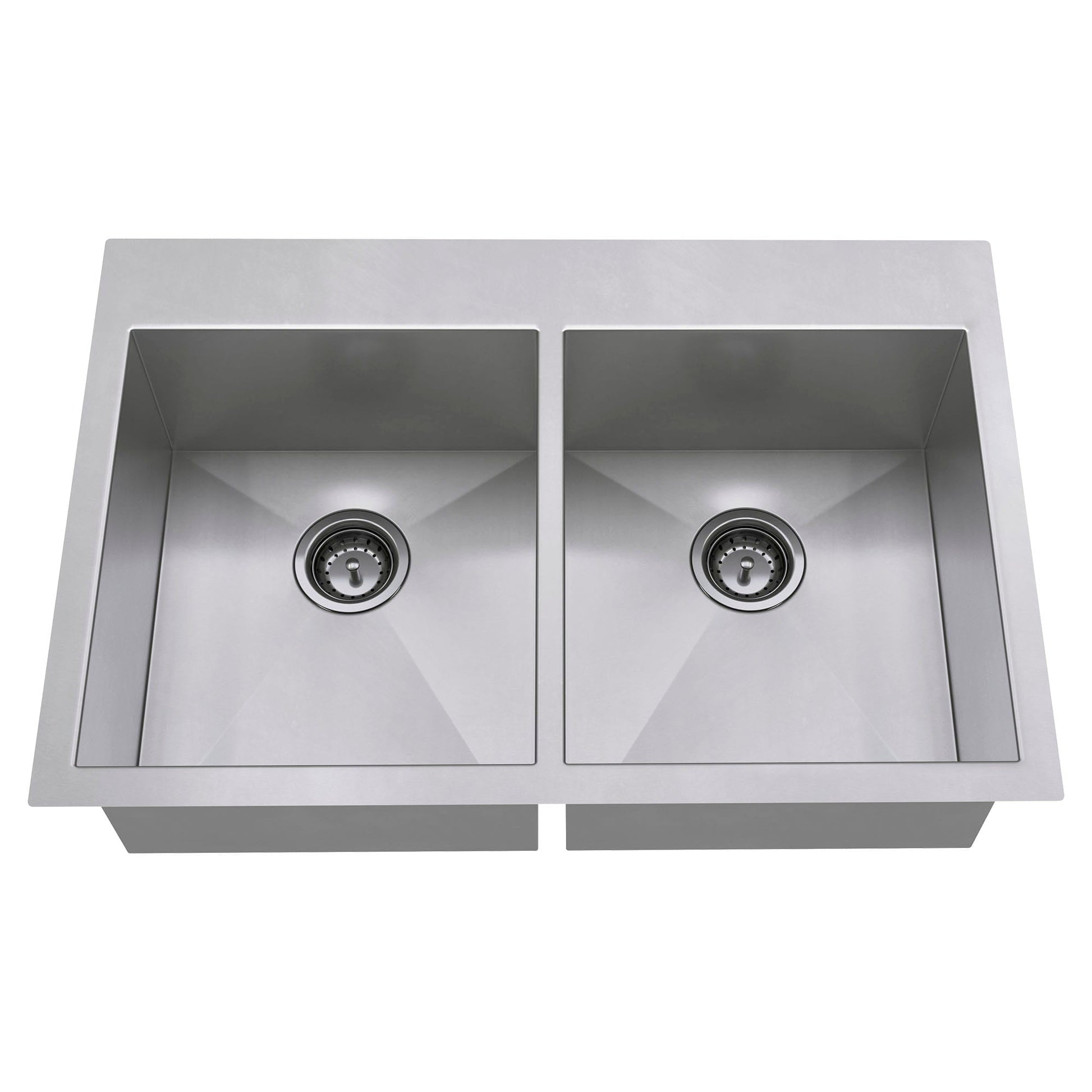 American Standard Edgewater® 33 x 22-Inch Stainless Steel 1-Hole Dual Mount Double-Bowl Kitchen Sink - 18DB.9332211