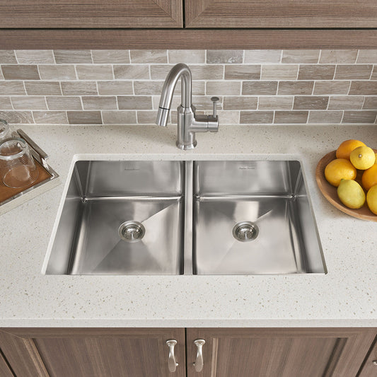American Standard Pekoe® 29 x 18-Inch Stainless Steel Undermount Double Bowl Kitchen Sink - 18DB.9291800