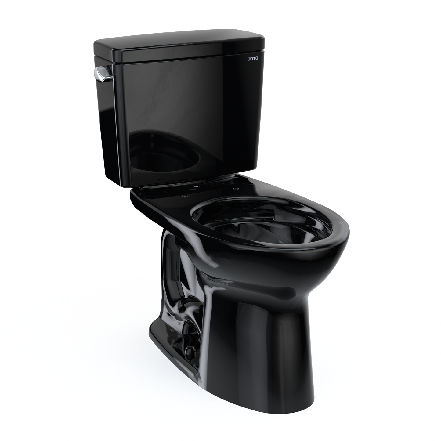 TOTO® Drake®  Two-Piece Elongated 1.6 GPF Universal Height TORNADO FLUSH® Toilet, Ebony - CST776CSF#51