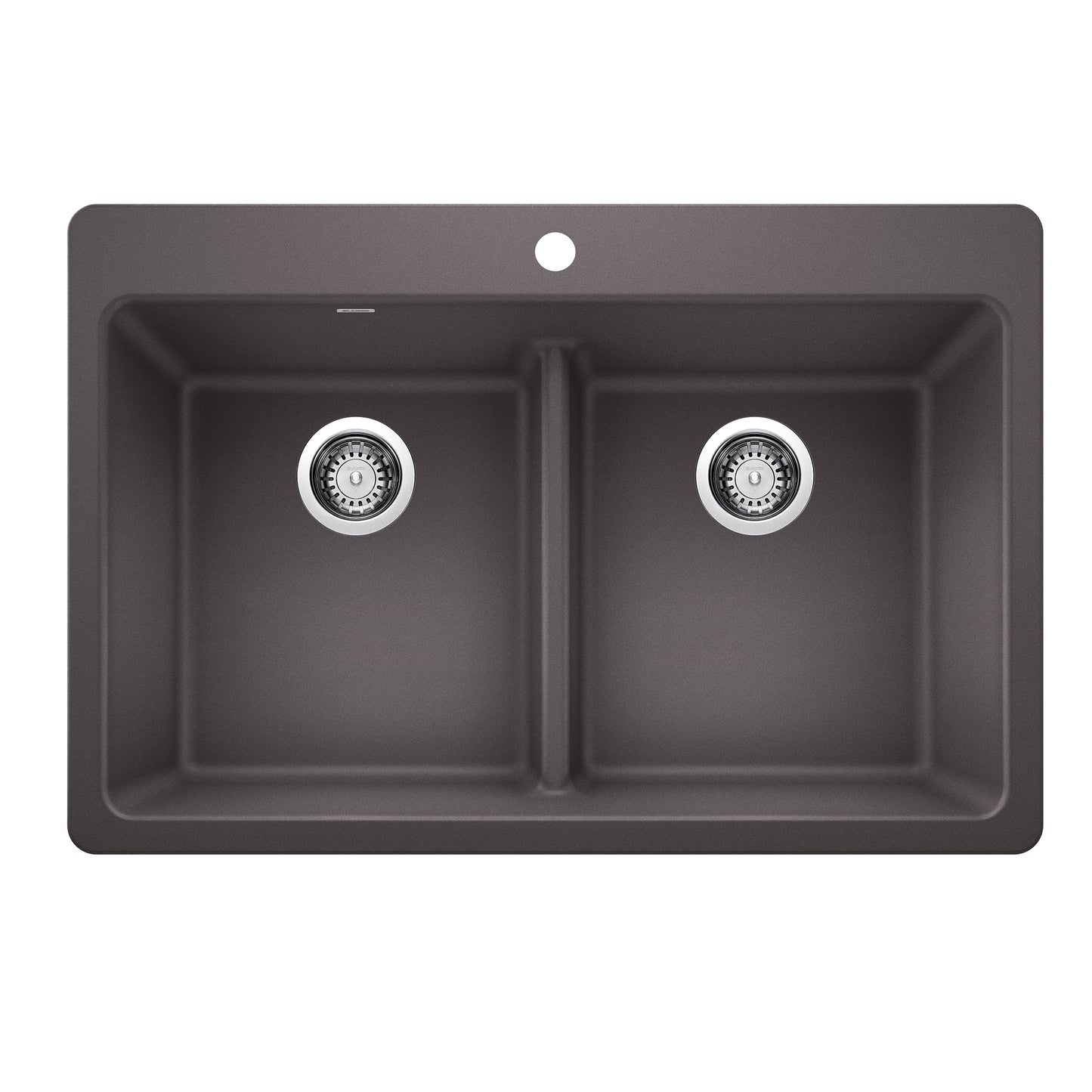 Liven Silgranit 33" 50/50 Double Bowl Dual Mount Kitchen Sink with Low Divide - Anthracite - 443203