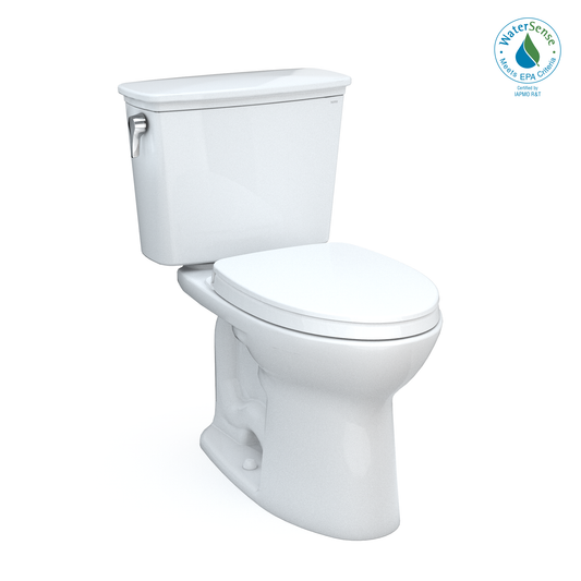 TOTO® Drake® Transitional Two-Piece Elongated 1.28 GPF TORNADO FLUSH® Toilet with CEFIONTECT® and SoftClose® Seat, WASHLET®+ Ready, Cotton White - MS786124CEG#01