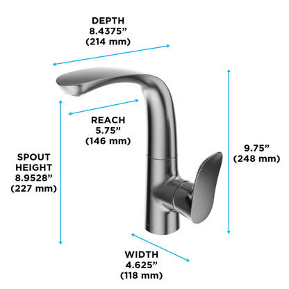 TOTO® GO 1.2 GPM Single Side-Handle Bathroom Sink Faucet with COMFORT GLIDE Technology and Drain Assembly - TLG01309U
