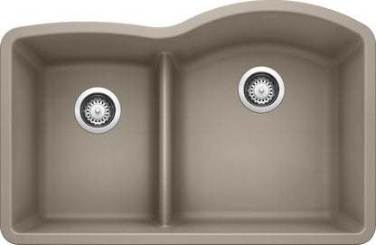 Blanco 32" Diamond 1-3/4 Low Divide Reverse Mount Silgranit Kitchen Sink