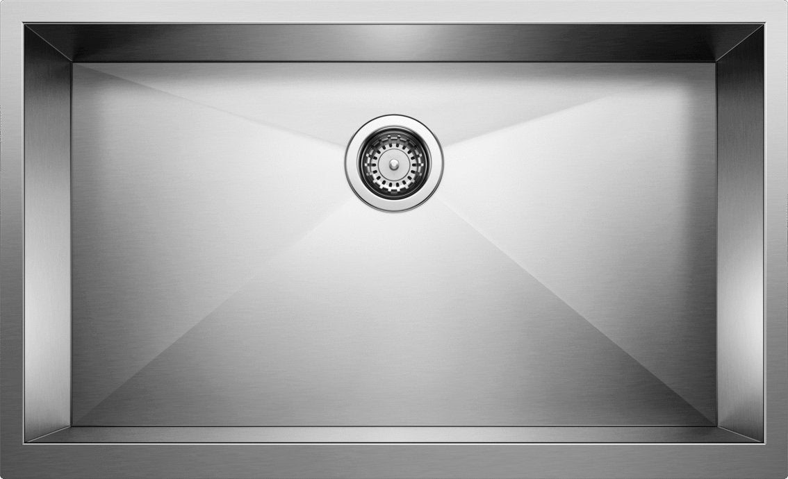 Close up view - Blanco 32" Precision 16" R0 Apron Super Single Kitchen Sink 