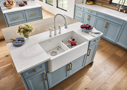 Blanco Ikon 33" Apron Front Low Divide Silgranit Kitchen Sink