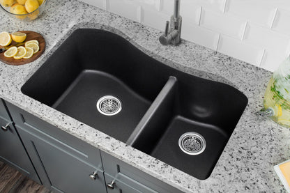 Cahaba Undermount 32.5" x 20" 60/40 Bowl Quartz Kitchen Sink
