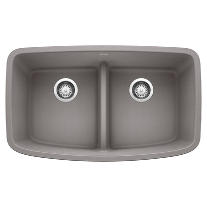 Valea Silgranit 32" 50/50 Double Bowl Undermount Kitchen Sink with Low Divide - Anthracite - 442200