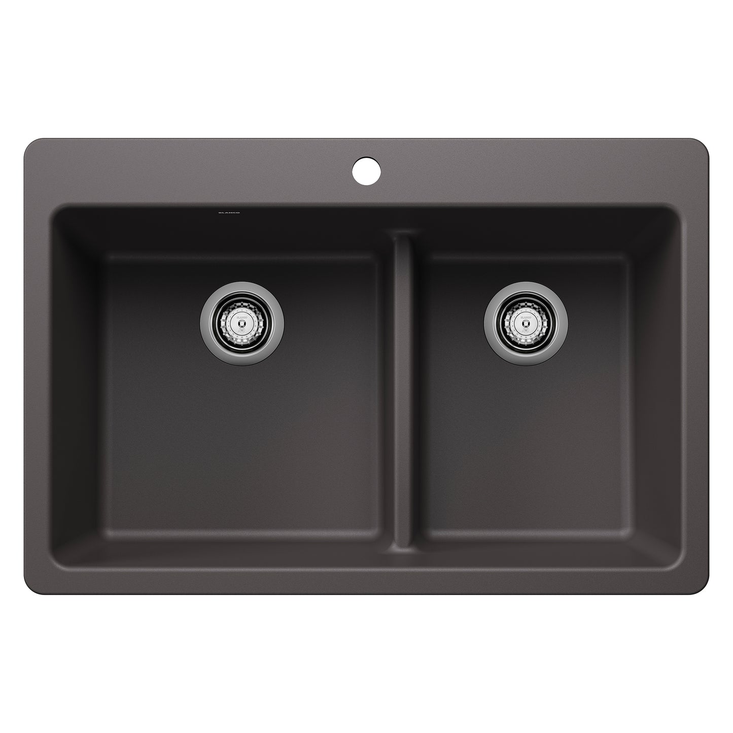 Liven Silgranit 33" 60/40 Double Bowl Dual Mount Kitchen Sink with Low Divide - Anthracite - 443211