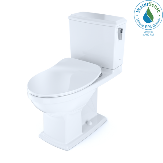 TOTO® Connelly® Two-Piece Elongated Dual Flush 1.28 and 0.9 GPF with CEFIONTECT® and Right Lever, WASHLET®+ Ready, Cotton White - MS494234CEMFRG#01