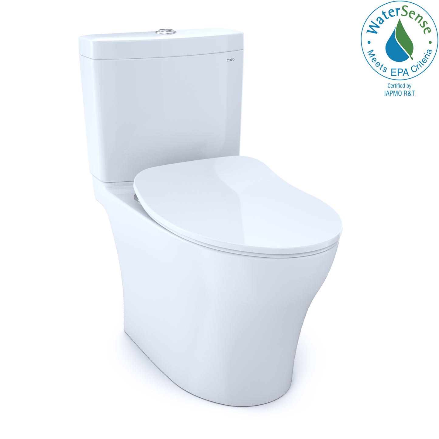 TOTO® Aquia® IV Two-Piece Elongated Dual Flush 1.28 and 0.9 GPF Toilet with CEFIONTECT® and SoftClose® Seat, WASHLET®+ Ready, Cotton White - MS446234CEMFGN#01