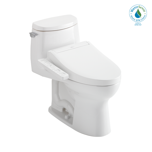 TOTO® WASHLET+® UltraMax® II 1G® One-Piece Elongated 1.0 GPF Toilet and WASHLET+® C2 Bidet Seat, Cotton White - MW6043074CUFG#01