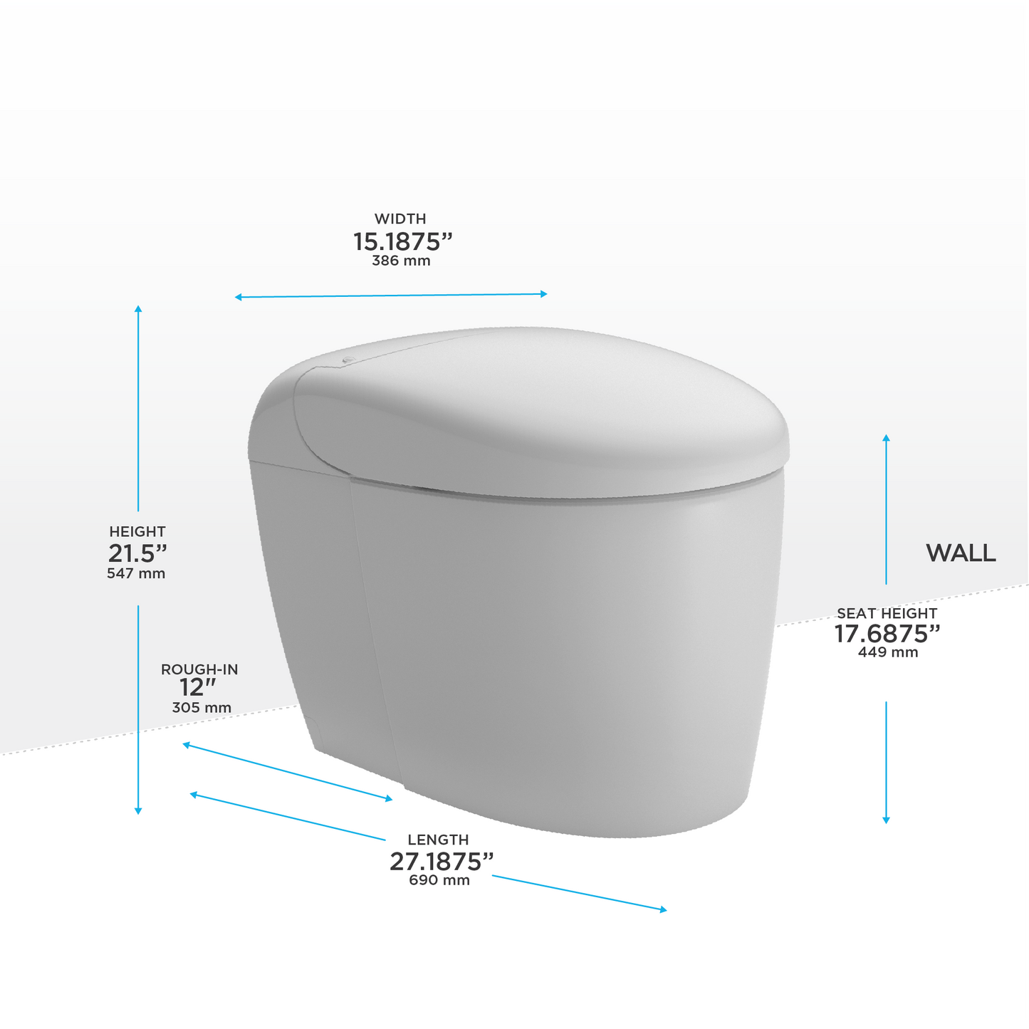 NEOREST® RS Dual Flush 1.0 or 0.8 GPF Toilet with Intergeated Bidet Seat and EWATER+, Cotton White - MS8341CUMFG#01