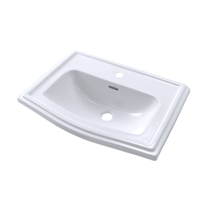 TOTO® Clayton® Rectangular Self-Rimming Drop-In Bathroom Sink for Single Hole Faucets, Cotton White - LT781#01