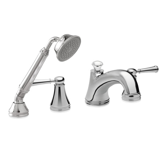 TOTO® Vivian™ Two Handle Deck-Mount Roman Tub Filler Trim with Hand Shower, Polished Chrome - TB220S1#CP