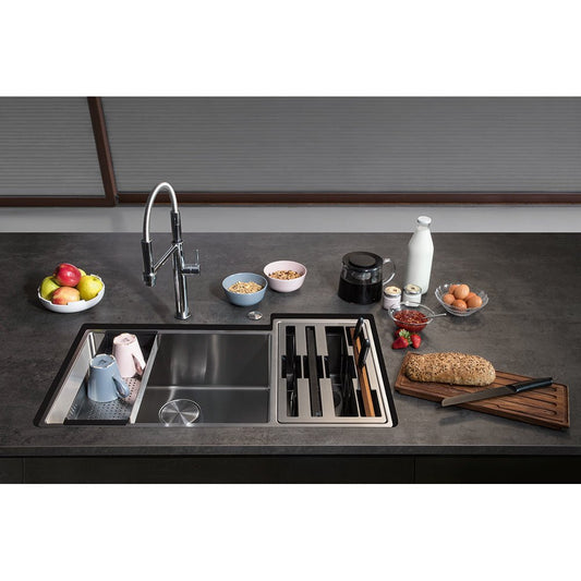 Franke Culinary Center 35-in. x 21-in. 19 Gauge Stainless Steel Undermount Double Bowl Kitchen Sink Workstation - CUX16021-W