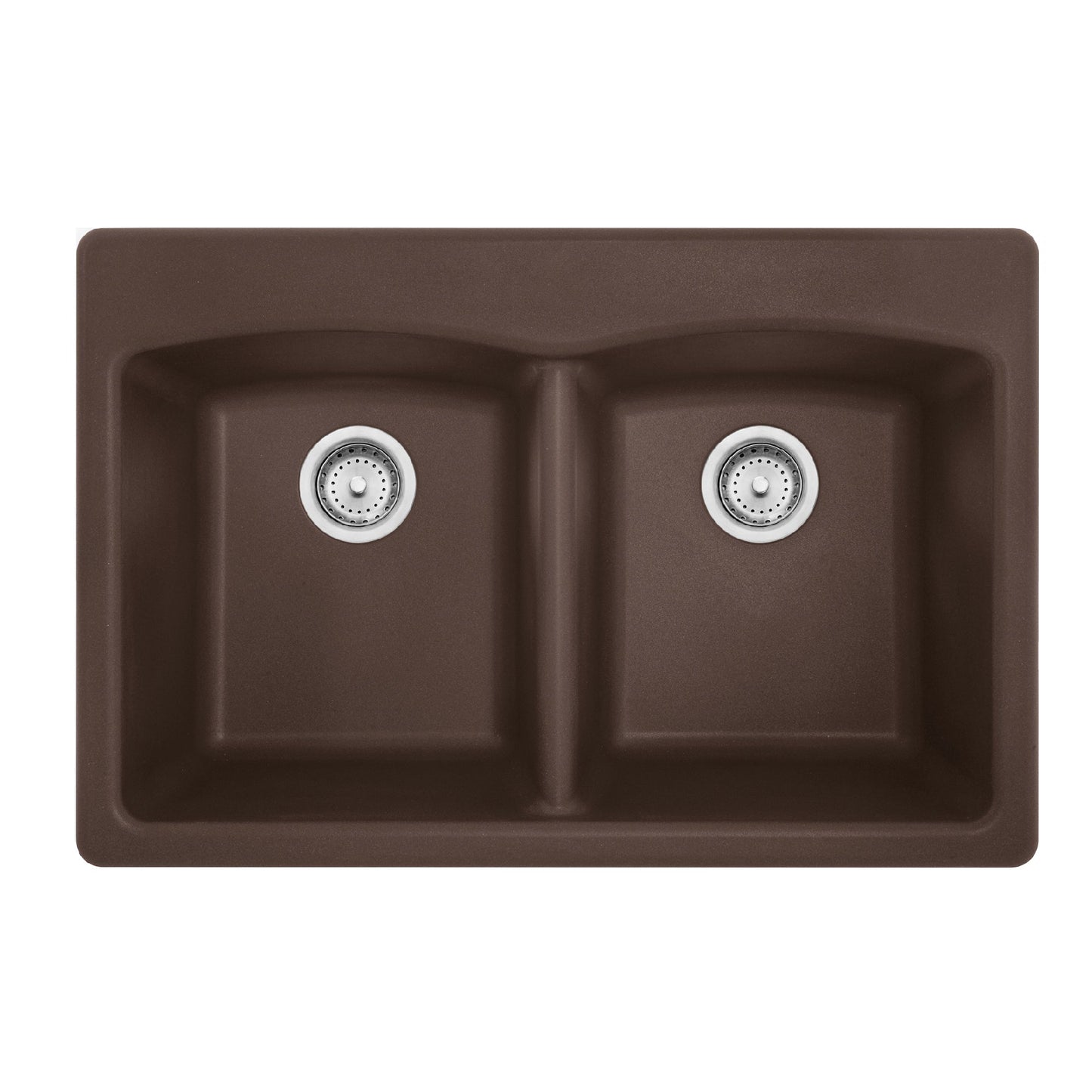 Franke Ellipse 33.0-in. x 22.0-in. Granite Dual Mount Double Bowl Kitchen Sink - ED33229-1