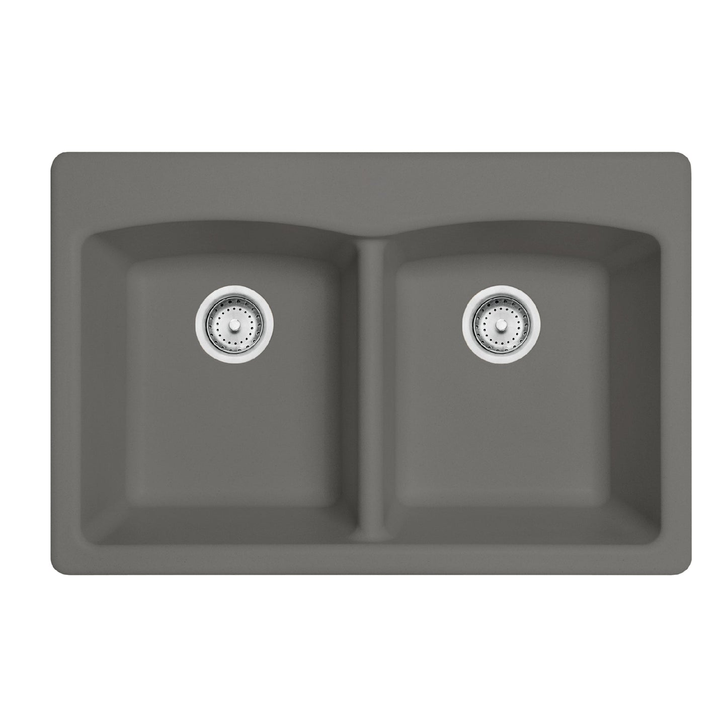 Franke Ellipse 33.0-in. x 22.0-in. Granite Dual Mount Double Bowl Kitchen Sink - ED33229-1