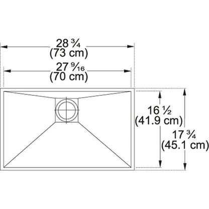 Franke Peak 29-in. x 18-in. 16 Gauge Stainless Steel Undermount Single Bowl Kitchen Sink - PKX11028