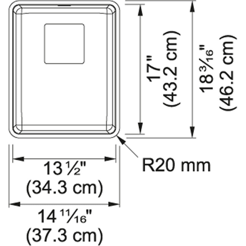 Franke Pescara 15-in. x 18-in. 18 Gauge Stainless Steel Undermount Single Bowl Kitchen Sink - PTX110-14