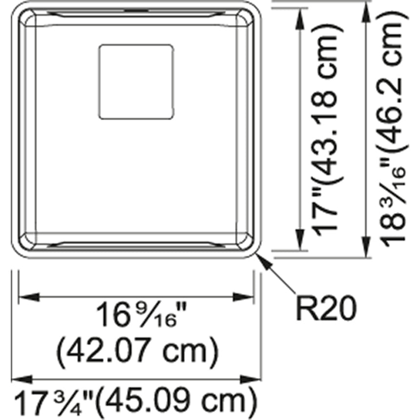 Franke Pescara 18-in. x 18-in. 18 Gauge Stainless Steel Undermount Single Bowl Kitchen Sink - PTX110-17