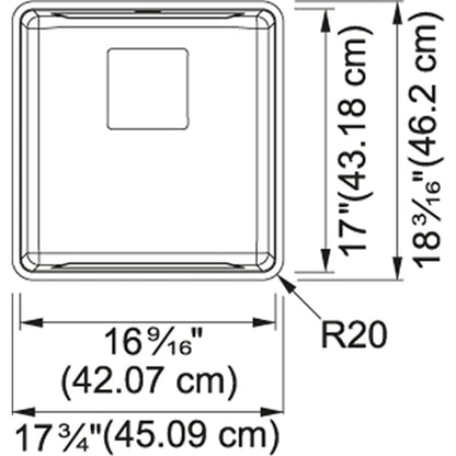 Franke Pescara 18-in. x 18-in. 18 Gauge Stainless Steel Undermount Single Bowl Kitchen Sink - PTX110-17