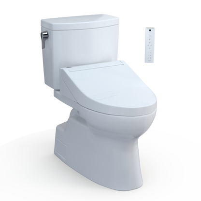 TOTO® WASHLET+® Vespin® II 1G® Two-Piece Elongated 1.0 GPF Toilet and WASHLET+® C5 Bidet Seat, Cotton White - MW4743084CUFG#01