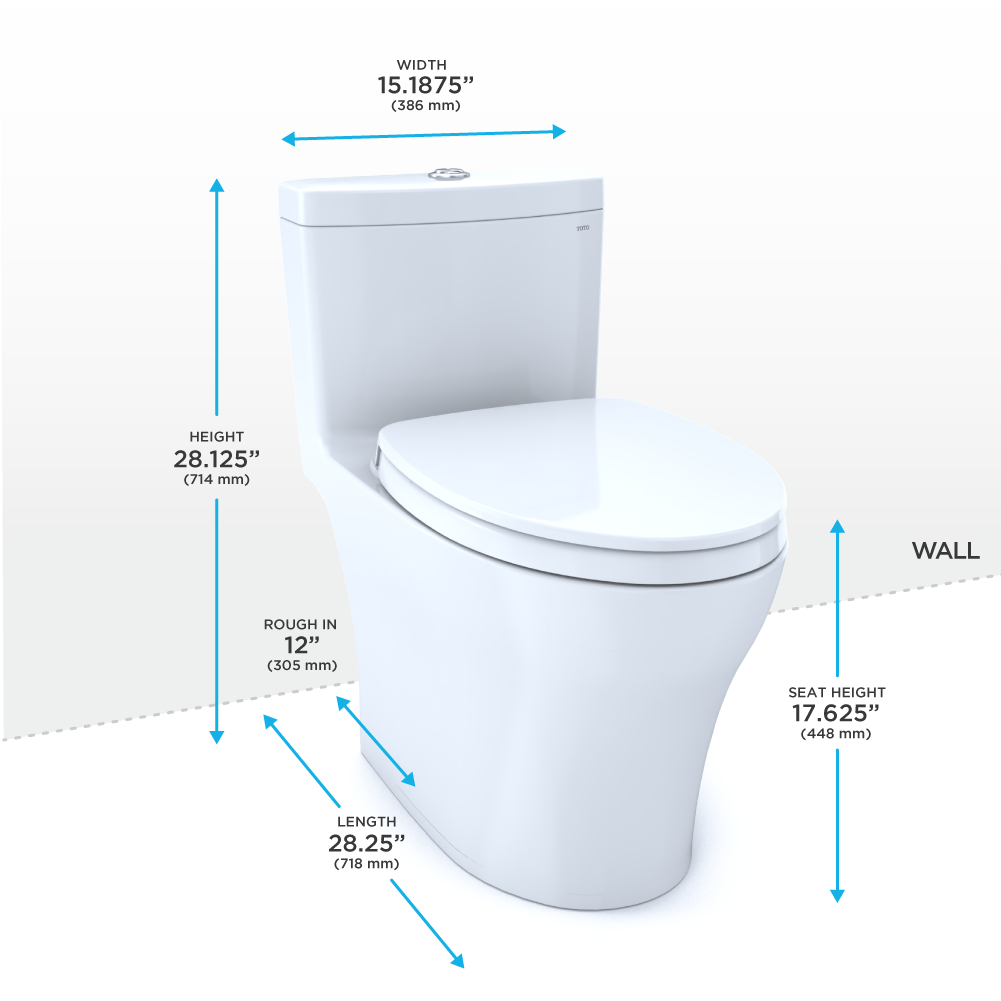 TOTO® Aquia® IV One-Piece Elongated Dual Flush 1.28 and 0.9 GPF Universal Height, WASHLET®+ Ready Toilet, Ebony- MS646124CEMFN#51