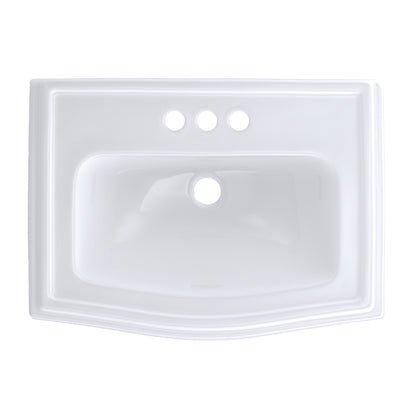 TOTO® Clayton® Rectangular Self-Rimming Drop-In Bathroom Sink for 4 Inch Center Faucets, Cotton White - LT781.4#01