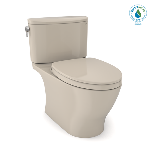 TOTO® Nexus® 1G® Two-Piece Elongated 1.0 GPF Universal Height Toilet with CEFIONTECT® and SS124 SoftClose Seat,  WASHLET®+ Ready - MS442124CUFG