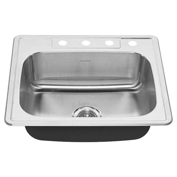 American Standard Colony® 25 x 22-Inch Stainless Steel 4-Hole Top Mount Single-Bowl ADA Kitchen Sink - 22SB.6252284S Kitchen Sink American Standard Stainless Steel  