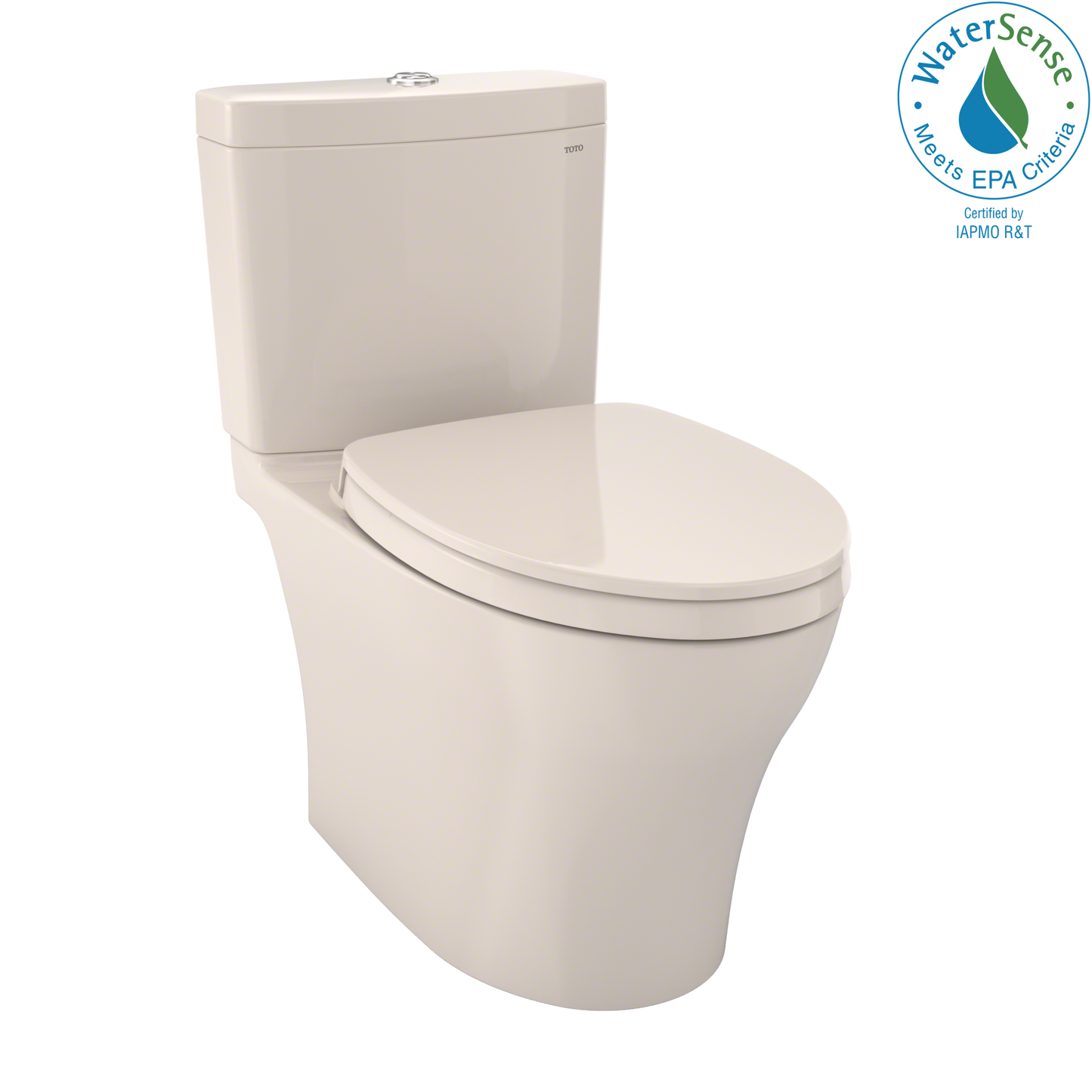 TOTO Aquia IV WASHLET+ Two-Piece Elongated Dual Flush 1.28 and 0.9 GPF Toilet with CEFIONTECT - MS446124CEM