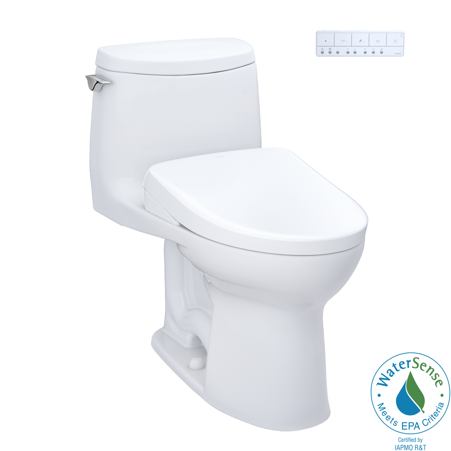 TOTO® WASHLET®+ UltraMax® II 1G® One-Piece Elongated 1.0 GPF Toilet and WASHLET®+ S7 Contemporary Bidet Seat, Cotton White - MW6044726CUFG#01