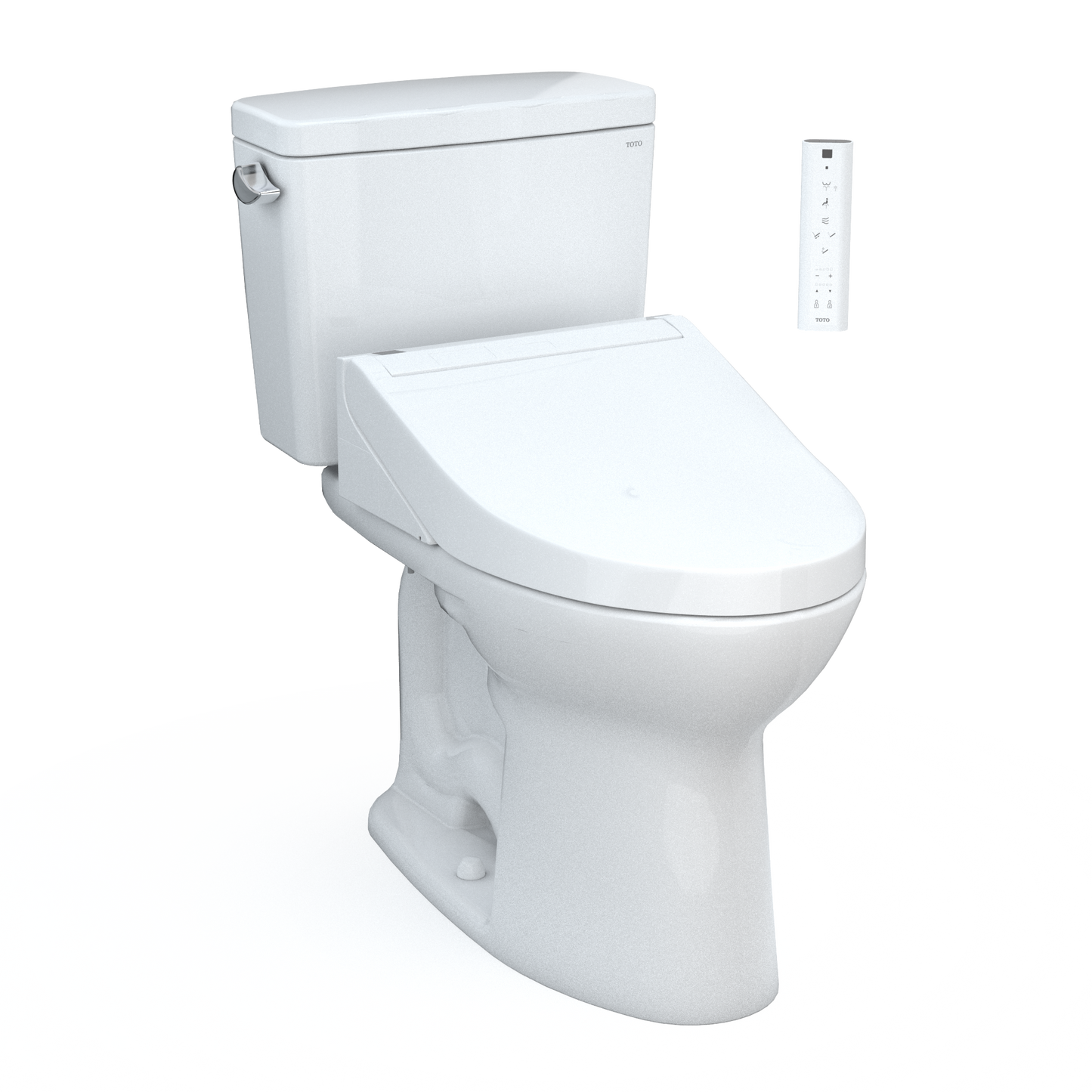 TOTO® Drake® WASHLET®+ Two-Piece Elongated 1.6 GPF TORNADO FLUSH® Toilet with C5 Bidet Seat, Cotton White - MW7763084CSG#01