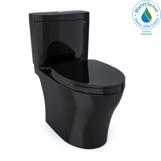 TOTO® Aquia® IV Two-Piece Elongated Dual Flush 1.28 and 0.9 GPF Universal Height Toilet, WASHLET®+ Ready, Ebony - MS446124CEMFN#51
