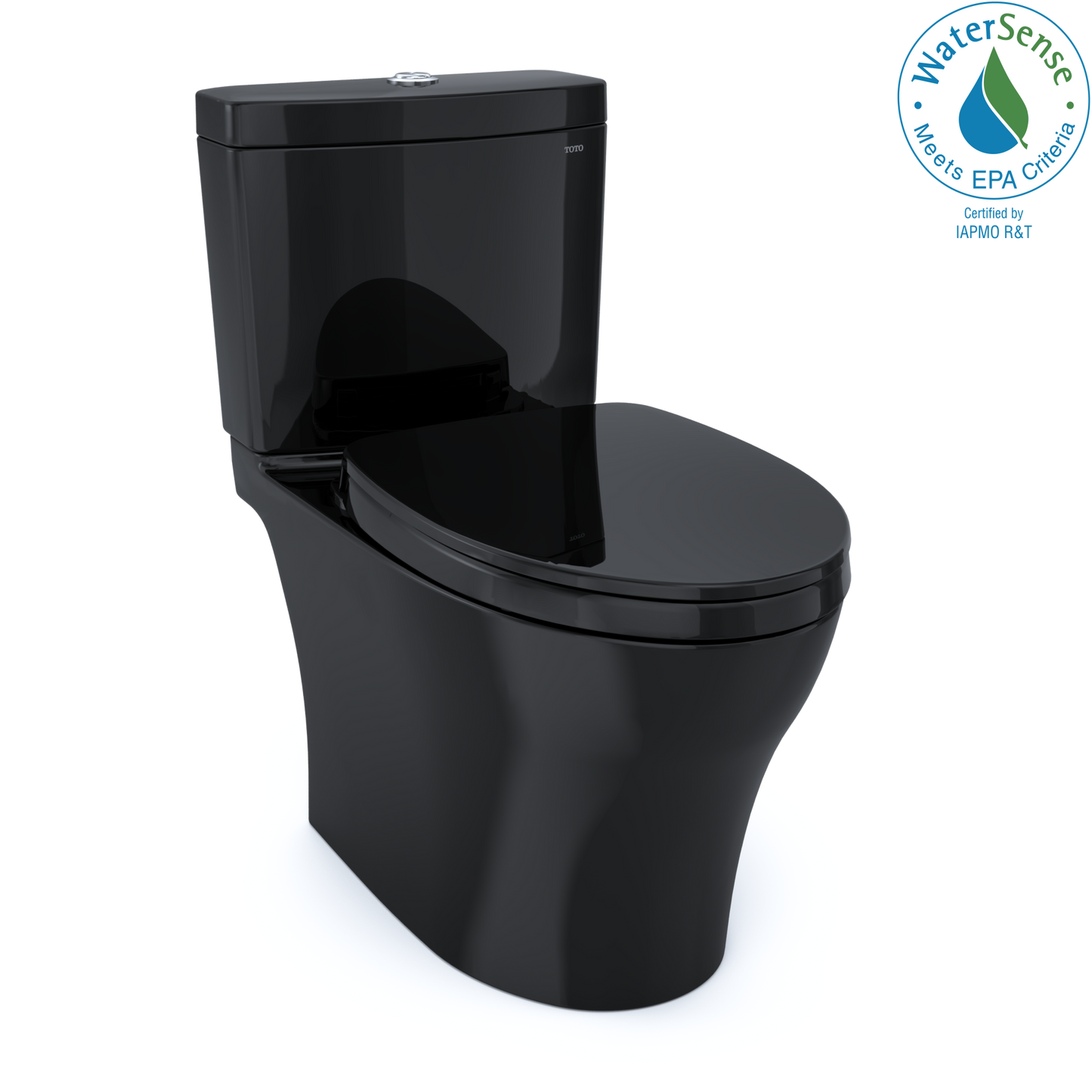 TOTO® Aquia® IV Two-Piece Elongated Dual Flush 1.28 and 0.9 GPF Universal Height Toilet, WASHLET®+ Ready, Ebony - MS446124CEMFN#51