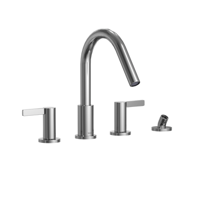 TOTO® GF Two Lever Handle Deck-Mount Roman Tub Filler Trim with Handshower - TBG11202UA