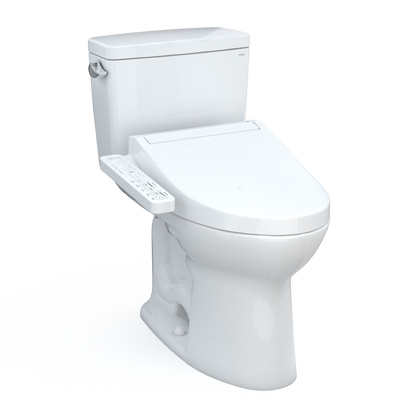 TOTO® Drake® WASHLET®+ Two-Piece Elongated 1.6 GPF Universal Height TORNADO FLUSH® Toilet with C2 Bidet Seat, 10 Inch Rough-In, Cotton White - MW7763074CSFG.10#01