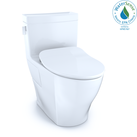 TOTO® Legato® One-Piece Elongated 1.28 GPF Toilet with CEFIONTECT® and SoftClose® Seat, WASHLET®+ Ready, Cotton White - MS624234CEFG#01