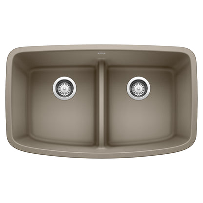 Valea Silgranit 32" 50/50 Double Bowl Undermount Kitchen Sink with Low Divide - Anthracite - 442200