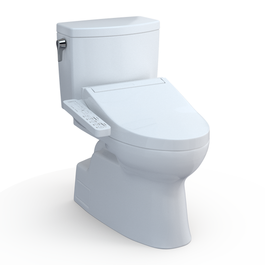 TOTO® WASHLET+® Vespin® II 1G® Two-Piece Elongated 1.0 GPF Toilet and WASHLET+® C2 Bidet Seat, Cotton White - MW4743074CUFG#01