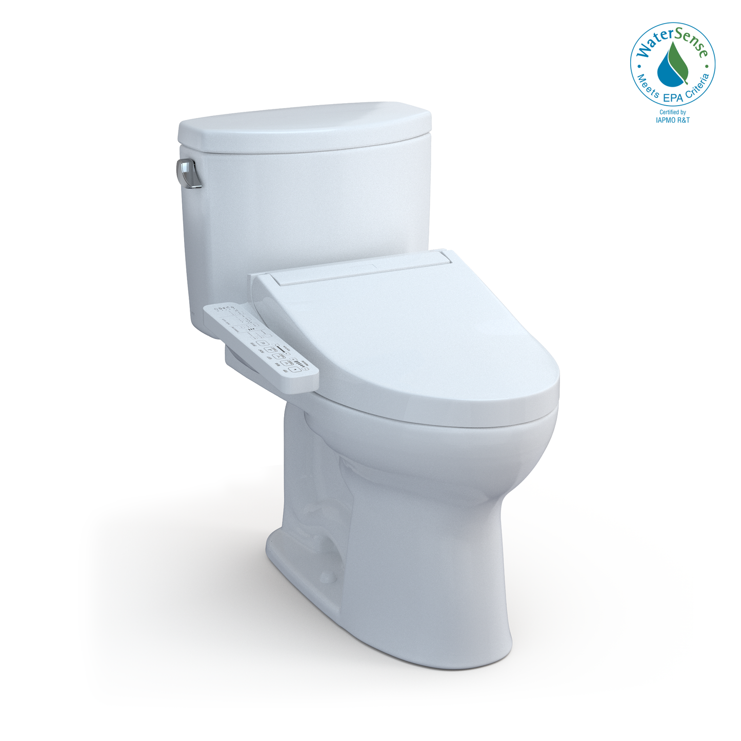 TOTO® WASHLET+®  Drake® II Two-Piece Elongated 1.28 GPF Toilet and WASHLET+® C2 Bidet Seat, Cotton White - MW4543074CEFG#01