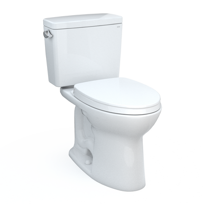 TOTO® Drake® Two-Piece Elongated 1.6 GPF Universal Height TORNADO FLUSH ® Toilet with 10 Inch Rough-In, CEFIONTECT®,  and SoftClose® Seat, WASHLET®+ Ready, Cotton White - MS776124CSFG.10#01