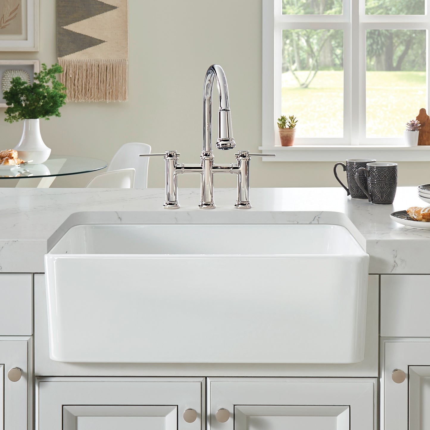 Cerana 30" Fireclay Single Bowl Apron-Front Farmhouse Sink - White - 525010